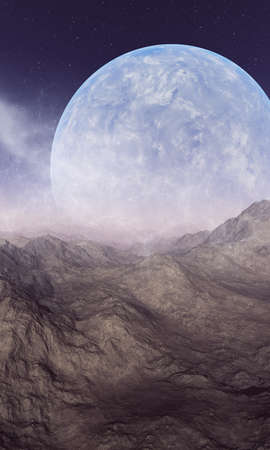 3d rendered Space Art: Alien Planet - A Fantasy Landscapeの写真素材