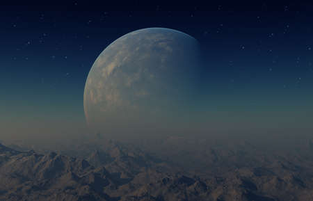 3d rendered Space Art: Alien Planet - A Fantasy Landscapeの写真素材