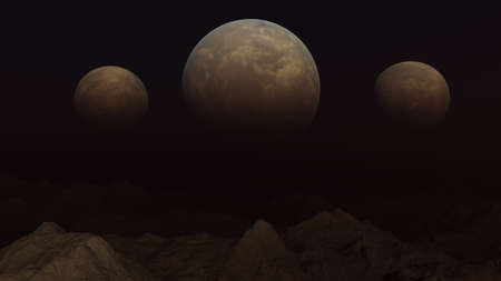 3d rendered Space Art: Alien Planet - A Fantasy Landscapeの写真素材
