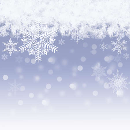 Blue Winter Background with snowflakes for your own creationsの写真素材