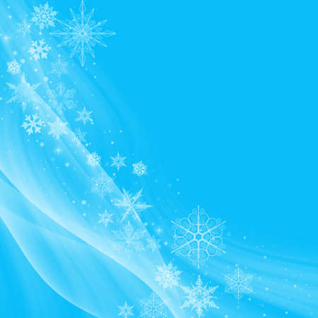 Blue Winter Background with snowflakes for your own creationsの写真素材