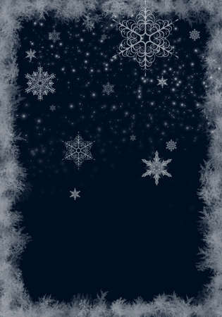 Blue Winter Background with snowflakes for your own creationsの写真素材