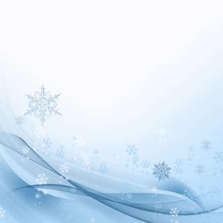 Blue Winter Background with snowflakes for your own creationsの写真素材