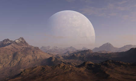 3d rendered Space Art: Alien Planet - A Fantasy Landscapeの写真素材
