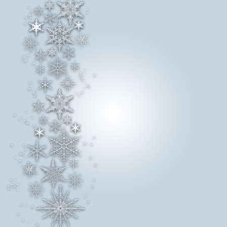 Blue Winter Background with snowflakes for your own creationsの写真素材