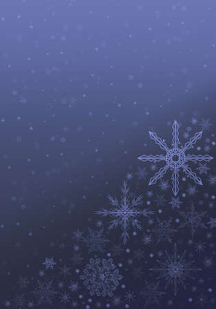 Blue Winter Background with snowflakes for your own creationsの写真素材