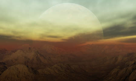 3d rendered Space Art: Alien Planet - A Fantasy Landscapeの写真素材