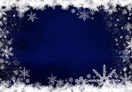 Blue Winter Background with snowflakes for your own creationsの写真素材
