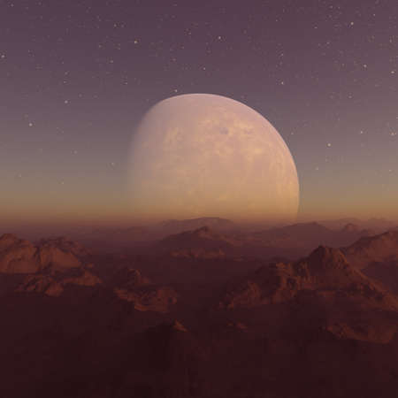 3d rendered Space Art: Alien Planet - A Fantasy Landscapeの写真素材