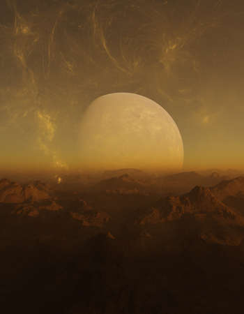3d rendered Space Art: Alien Planet - A Fantasy Landscapeの写真素材
