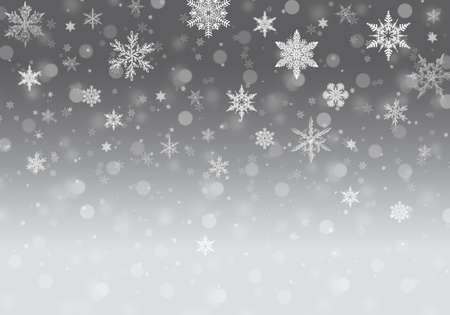 Grey Winter Background with snowflakes for your own creationsの写真素材
