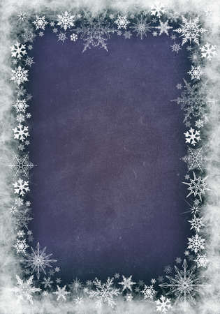 Blue Winter Background with snowflakes for your own creationsの写真素材