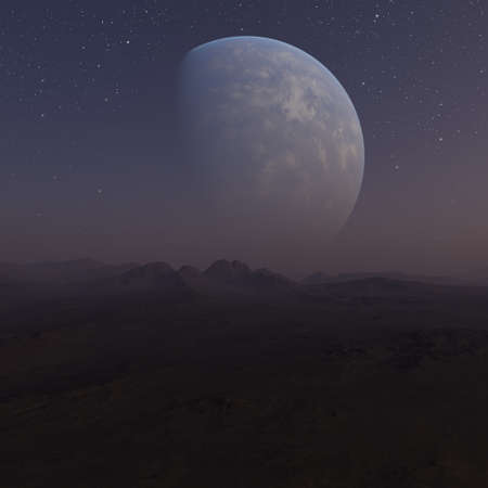 3d rendered Space Art: Alien Planet - A Fantasy Landscapeの写真素材
