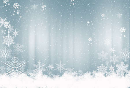 Blue Winter Background with snowflakes for your own creationsの写真素材