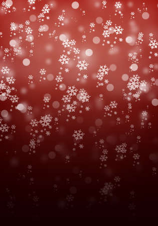 Red Winter and Christmas Background with snowflakes for your own creationsの写真素材