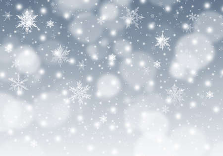 Blue Winter and Christmas Background with snowflakes for your own creationsの写真素材