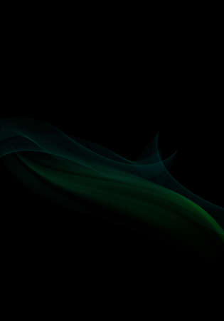 Abstract black background with green dynamic linesの写真素材