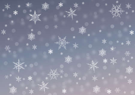 Blue Winter Background with snowflakes for your own creationsの写真素材