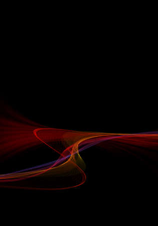 Abstract black background with multicolored dynamic linesの写真素材