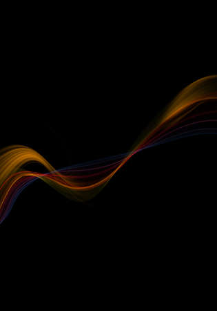 Abstract black background with multicolored dynamic linesの写真素材