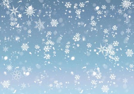 Blue Winter Background with snowflakes for your own creationsの写真素材