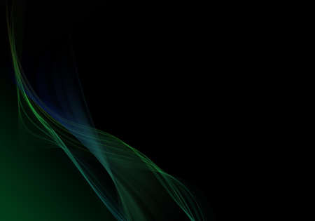 Abstract background waves. Black, green and blue abstract background with space for your textの写真素材