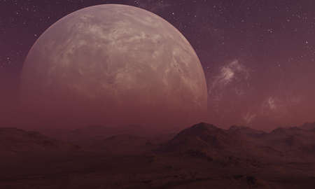 3d rendered Space Art: Alien Planet - A Fantasy Landscapeの写真素材
