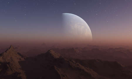 3d rendered Space Art: Alien Planet - A Fantasy Landscapeの写真素材