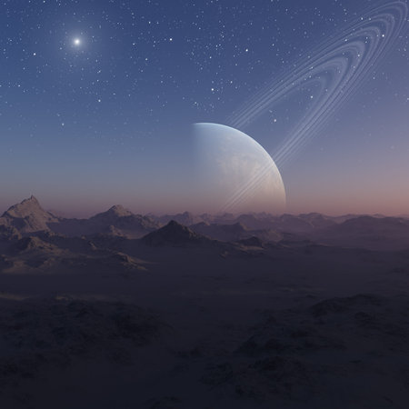 3d rendered Space Art: Alien Planet - A Fantasy Landscape