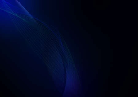 Elegant abstract dark background design with blue curves and copyspace for your textの写真素材