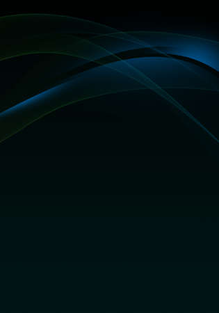 Elegant abstract dark background design with blue curves and space for your textの写真素材