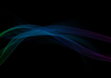 Elegant abstract dark background design with blue curves and copyspace for your textの写真素材