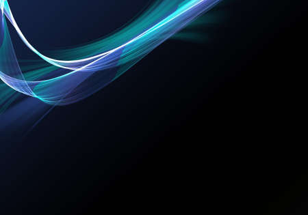 Elegant abstract dark background design with blue curves and copyspace for your textの写真素材