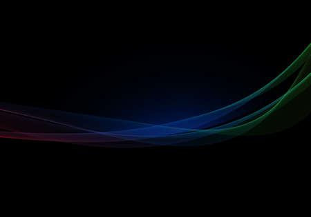 Elegant abstract dark background design with blue curves and space for your textの写真素材