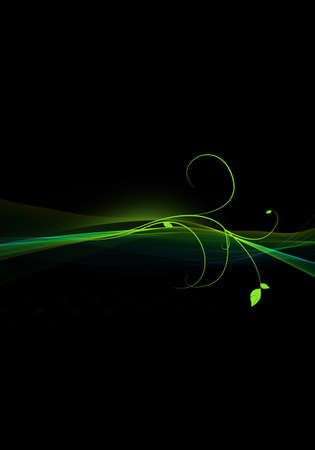 Elegant dark green abstract background design with swirls and space for your textの写真素材