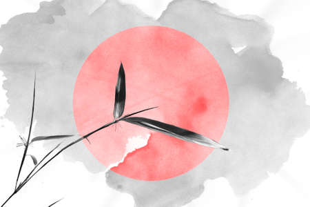 Abstract oriental background with bamboo grass for your designの写真素材