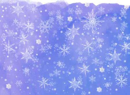 Blue Winter Background with snowflakes for your own creationsの写真素材