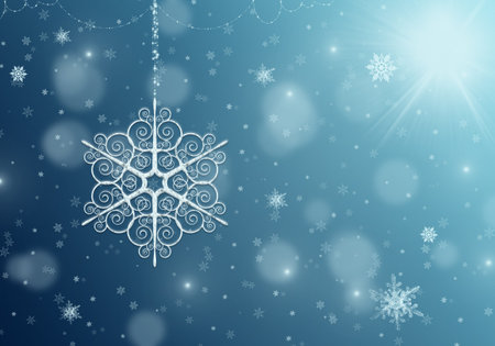 Dark blue Winter Background with snowflakes for your own creations