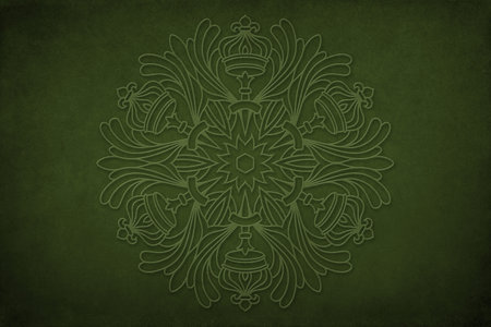 Olive green vintage greeting card with Mandala. Great for invitation, flyer, menu, brochure,...