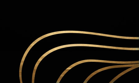 Black minimalistic abstract background. Business presentation, web banner backdrop. Geometric elements with golden effect.の写真素材