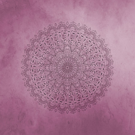 Pink vintage greeting card with Mandala. Great for invitation, flyer, menu, brochure, postcard,...