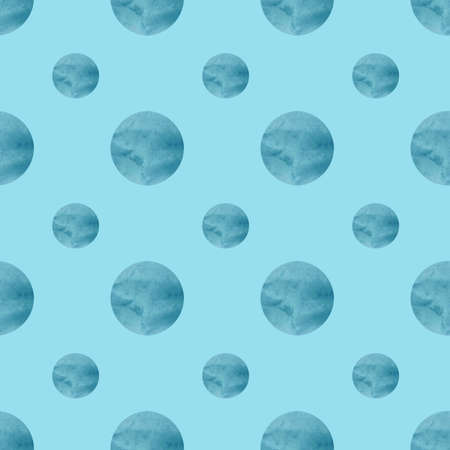 Polka dots on baby blue background, Polka dot seamless pattern for wallpaper, wrapping, scrapbookingの写真素材