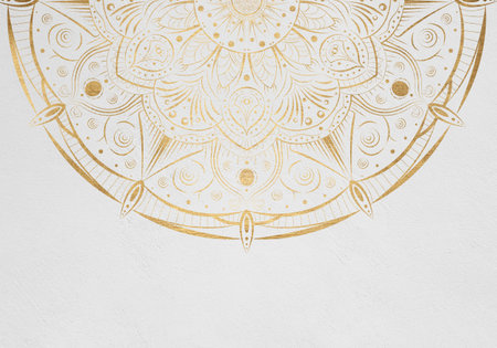 Vintage greeting card with golden Mandala. Great for invitation, flyer, menu, brochure, postcard,...