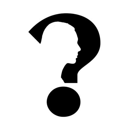Questionmark with human head inside. This Image Is Telling First Ask Yourself Questionの写真素材