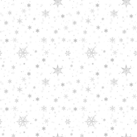 Gray snowflakes on white background, Seamless pattern for wallpaper, wrapping, scrapbookingの写真素材