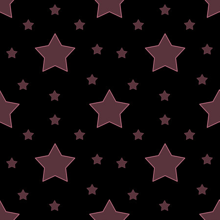 Pink stars on black background, Seamless pattern for wallpaper, textile, wrapping, scrapbookingの写真素材