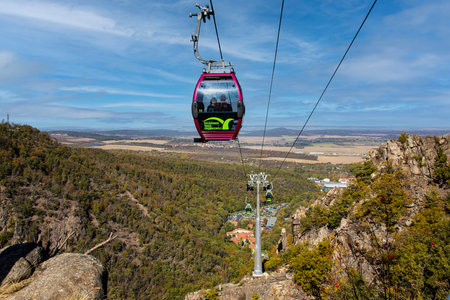 Thale, Germany - October 05, 2022, cable car to bocksberg in Thale, part of Harz mountainsのeditorial素材