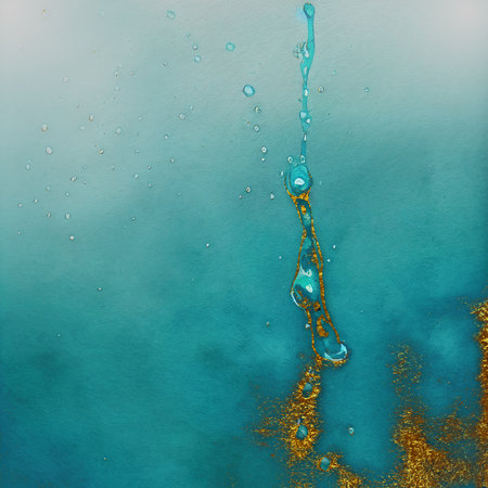 Mint marble and gold abstract background texture. Blue and mint marble with natural luxury style lines of marble and goldの写真素材