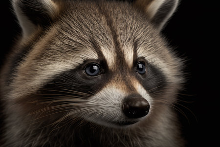 Generative AI. Portrait of a brown raccoonの素材