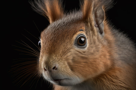 Generative AI. Portrait of a Red Squirrel (Sciurus vulgaris)の素材